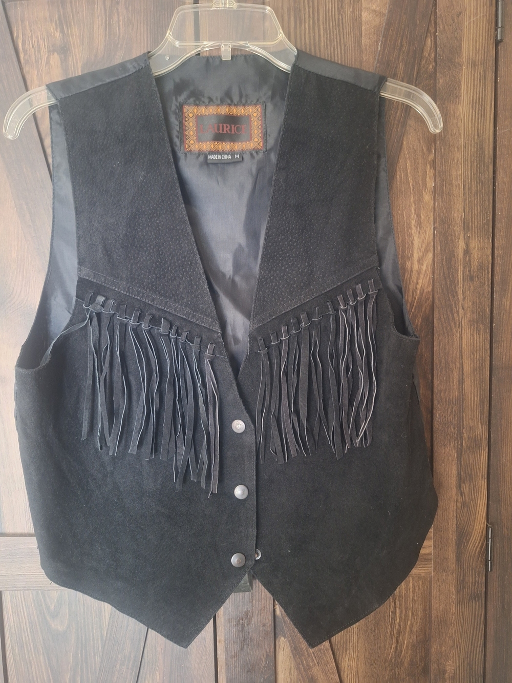 Laurice Black Suede Fringe Vest - Mens Unisex
